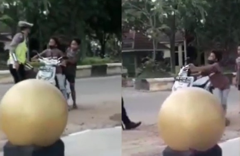 Viral Video Seorang Bocah Pengendara Motor Ngamuk Saat Ditilang Polisi