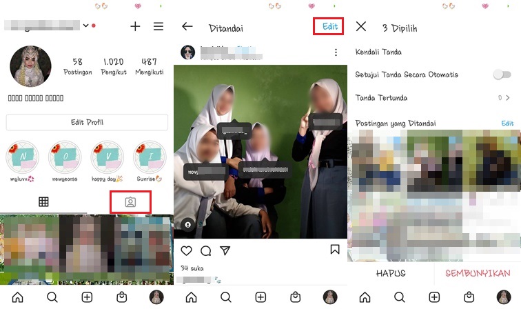 Cara Delete Postingan yang Ditandai Teman