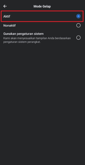 Cara Setting Dark Mode Facebook