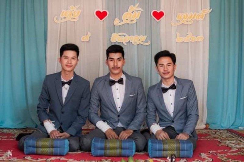 Heboh Pernikahan Sesama Jenis 3 Pria di Thailand Mereka Saling Menikahi