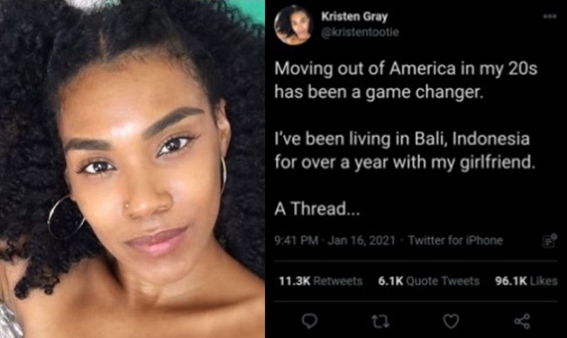 Kristen Gray WNA AS yang Tuai Kontroversi Usai Ajak Turis Pindah ke Bali Saat Pandemi
