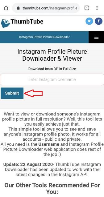 Pencarian Username Instagram
