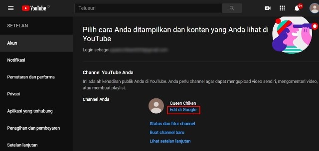 Pengeditan Nama Channel YouTube