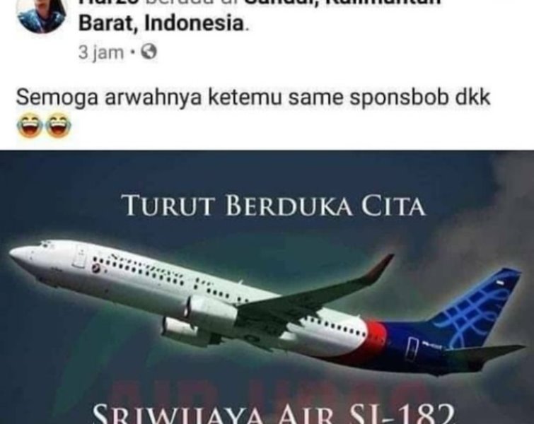 Seorang Pria Diciduk Polisi Usai Nekat Jadikan Tragedi Sriwijaya Air Sebagai Candaan