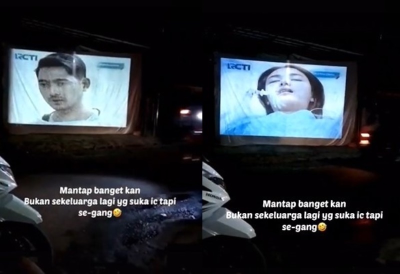 Terniat Sejumlah Warga Gelar Nobar Ikatan Cinta Pakai Layar Tancap Endingnya Ngenes