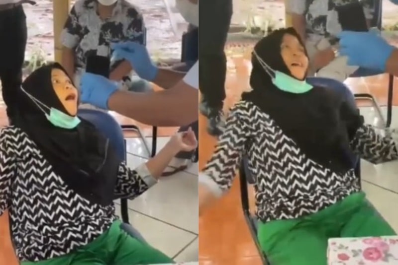 VIRAL Video Tingkah Emak emak Latah Saat Tes Swab Petugas Sampai Ngakak