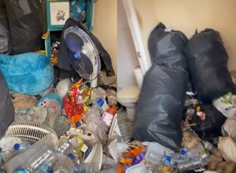 Viral Video Koleksi Tumpukan Sampah di Dalam Kamar Kos Sampai Jadi Sarang Kecoa