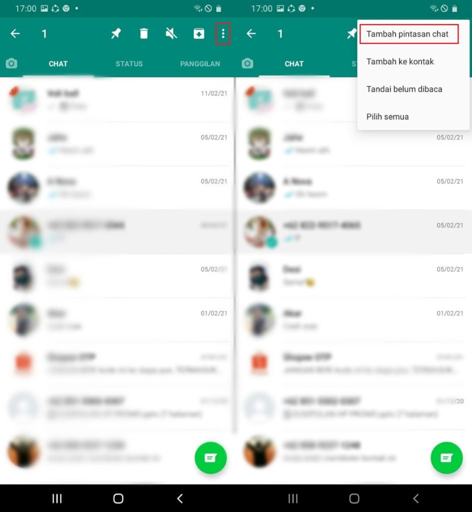 Widget Chat Di Layar Utama
