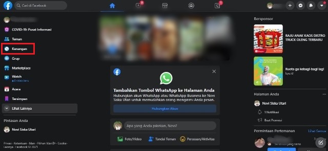 Cara Menampilkan Kenangan di FB PC