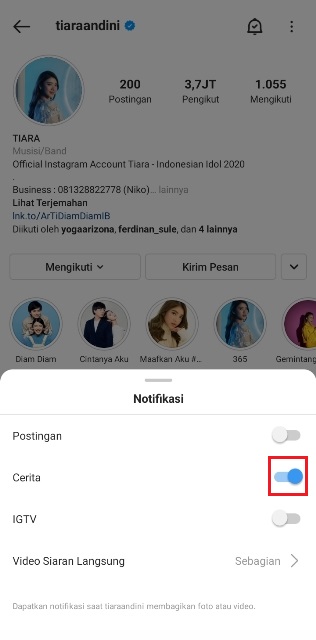 Cara Mengaktifikan Notifikasi Story Instagram Orang Lain dengan Mudah