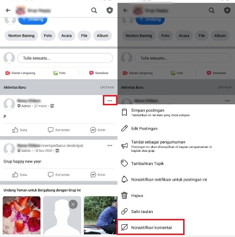 Cara Nonaktifkan Komen FBCara Nonaktifkan Komen FB