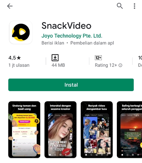 Download aplikasi Snack Video