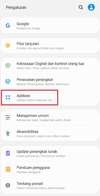 Menuju ke Menu Aplikasi