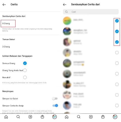 Menyembunyikan Cerita Instagram dari Beberapa Orang