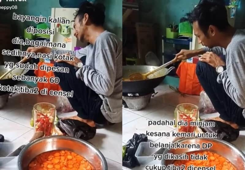 Orderan 60 Nasi Kotak Tiba-tiba Dibatalkan, Pria ini Tak Kuasa Tahan Tangis Saat Masak Orderan 60 Nasi Kotak Tiba tiba Dibatalkan Pria ini Tak Kuasa Tahan Tangis Saat Masak