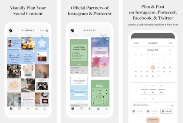 PLANOLY Schedule Posts for Instagram Pinterest