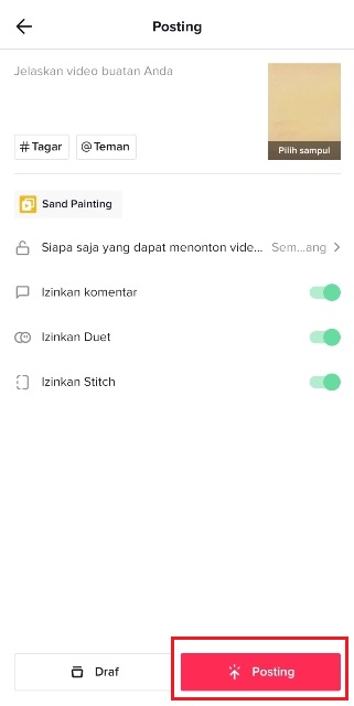 Posting Video TikTok