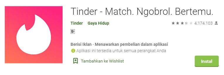 Tinder Aplikasi Cari Teman Sekitar