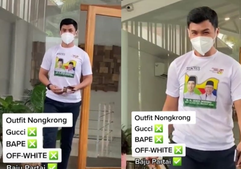 Viral Pria Nongkrong di Kafe Pakai Baju Partai Sukses Curi Perhatian