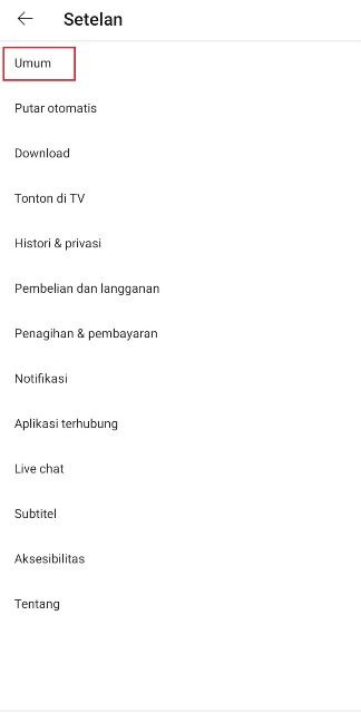 YouTube Mode Gelap