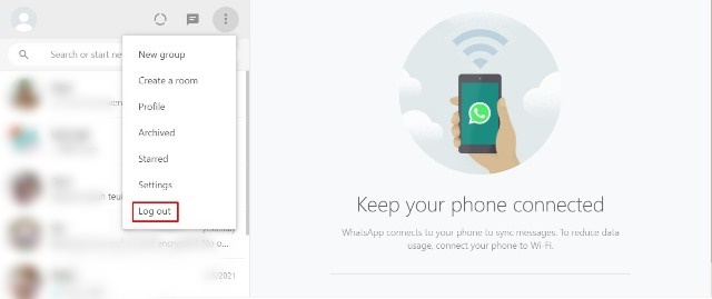 Cara Logout WhatsApp Web