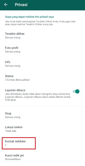 Cara Melihat Kontak yang Diblokir