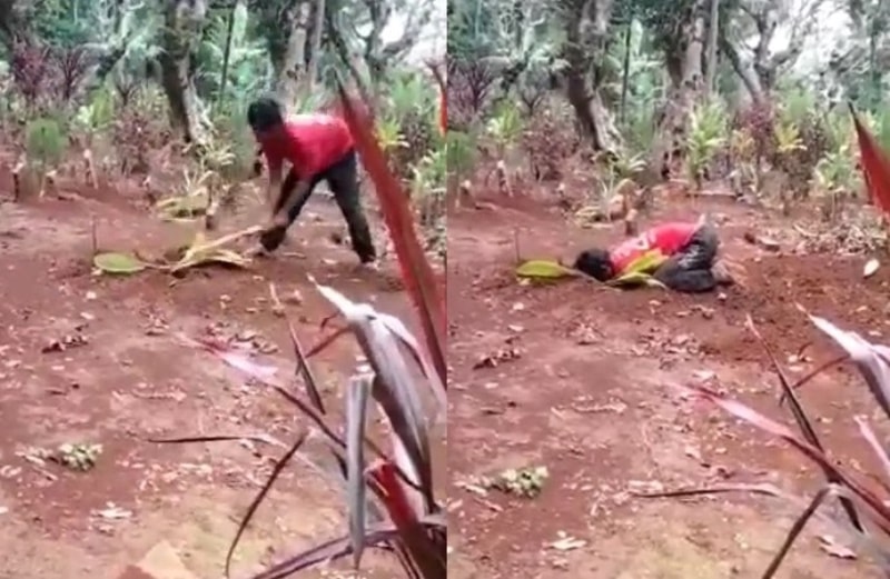 VIRAL Video Pria Nekat Gali Kuburan Seseorang Diduga Sang Istri, Belum Move On? VIRAL Video Pria Nekat Gali Kuburan Seseorang Diduga Sang Istri Belum Move On