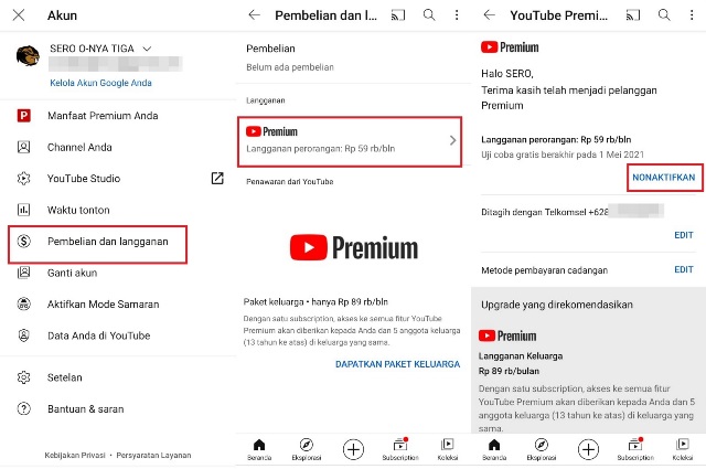 Cara Berhenti berlangganan YouTube Premium gratis