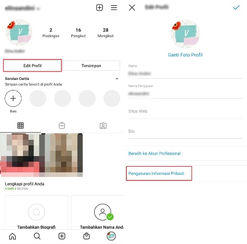 Cara Ke Pengaturan Profil Instagram