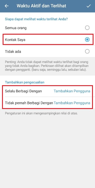 Cara Menampilkan Status Online Untuk Kontak Saya