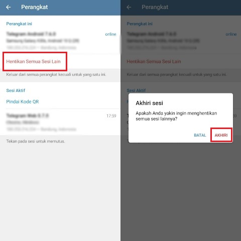 Cara Mengakhiri Sesi Telegram Lewat HP