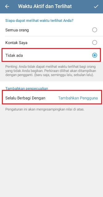 Cara Menonaktifkan Last Seen di Telegram