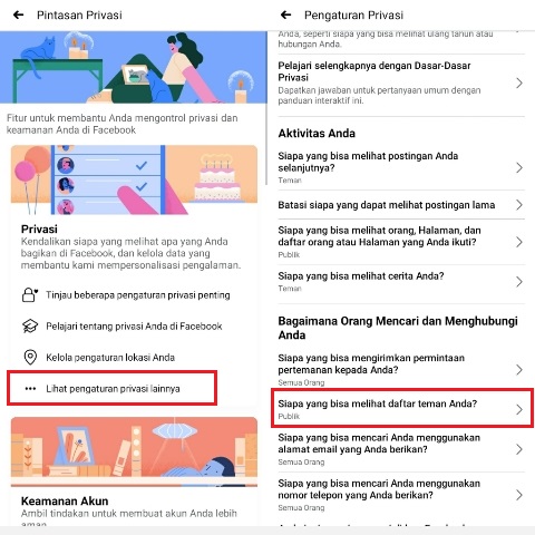 Cara Menyembunyikan Daftar Pertemanan di FB