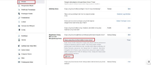 Cara Menyembunyikan Daftar Teman di FB PC