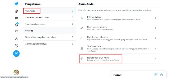 Cara Nonaktifkan Akun Twitter