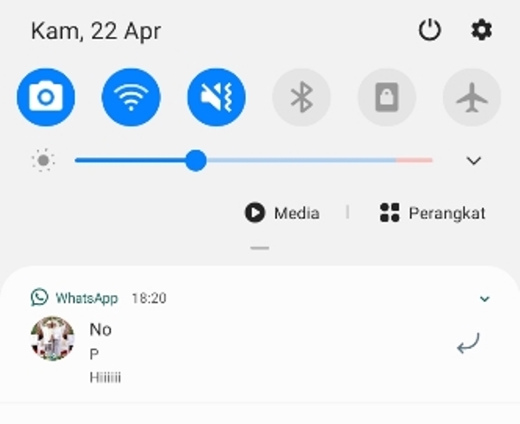 Contoh Melihat Pesan WA Lewat Notifikasi