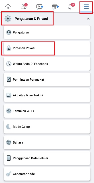 Pengaturan Facebook