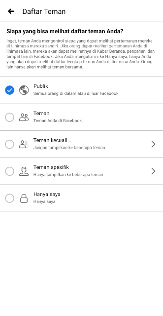 Pengaturan Privasi