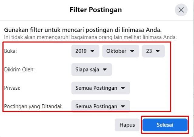 Cara Mencari Postingan Jadul di Facebook Lewat PC