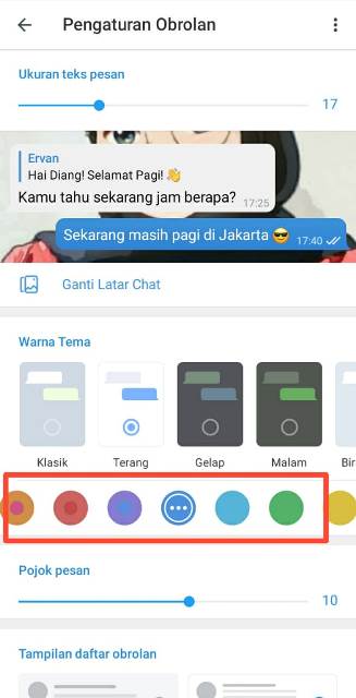 Cara Ubah Tema Obrolan