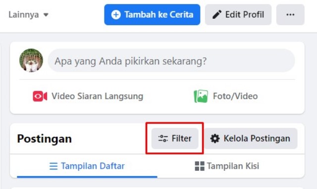 Filter Facebook