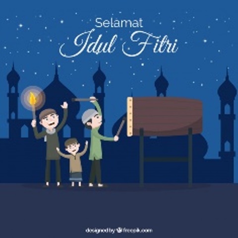 Gambar Orang orang Bersemangat Sambut Idul Fitri