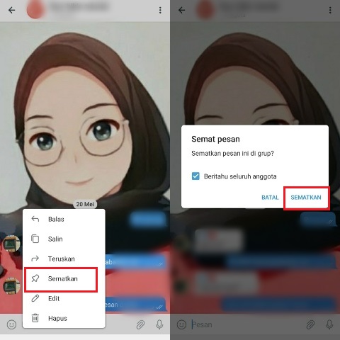 Tutorial Penyematan Pesan di Grup - Cara Menyematkan Pesan di Telegram