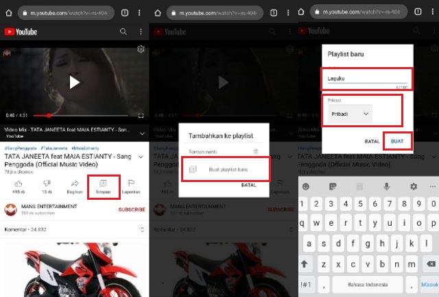 Cara Membuat Daftar Putar di YouTube