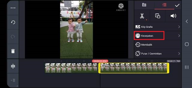 Cara Mempercepat Video di KineMaster