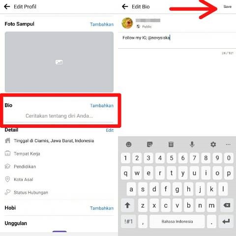 Cara Menambahkan Bio di FB Seluler