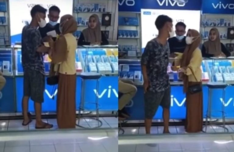 Pasangan ini Malah Bertengkar di Konter Gara gara Si Cewek Mau Dibelikan iPhone Bukan Android