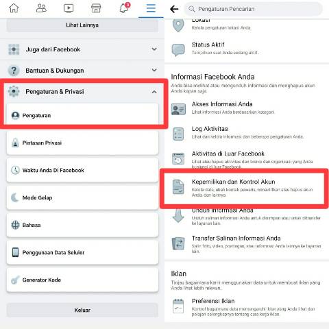 Pengaturan Facebook Pengaturan Facebook