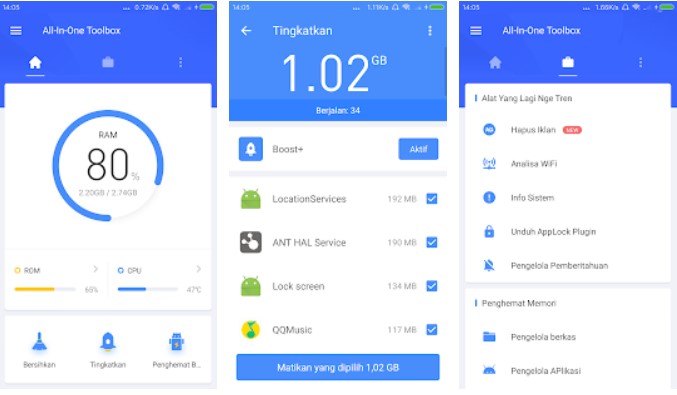 All In One Toolbox Pembersih Sampah RAM