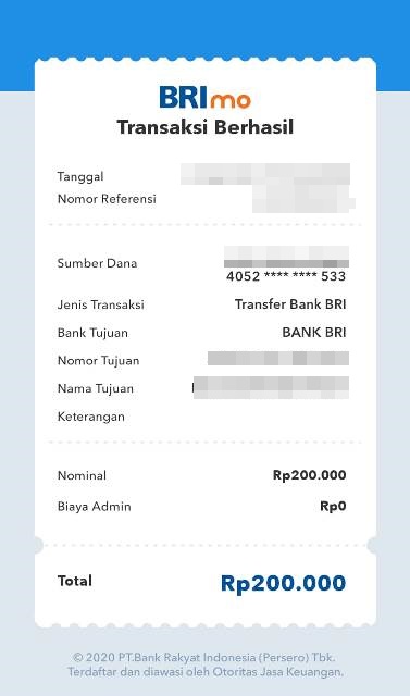 Bukti Transfer Berhasil